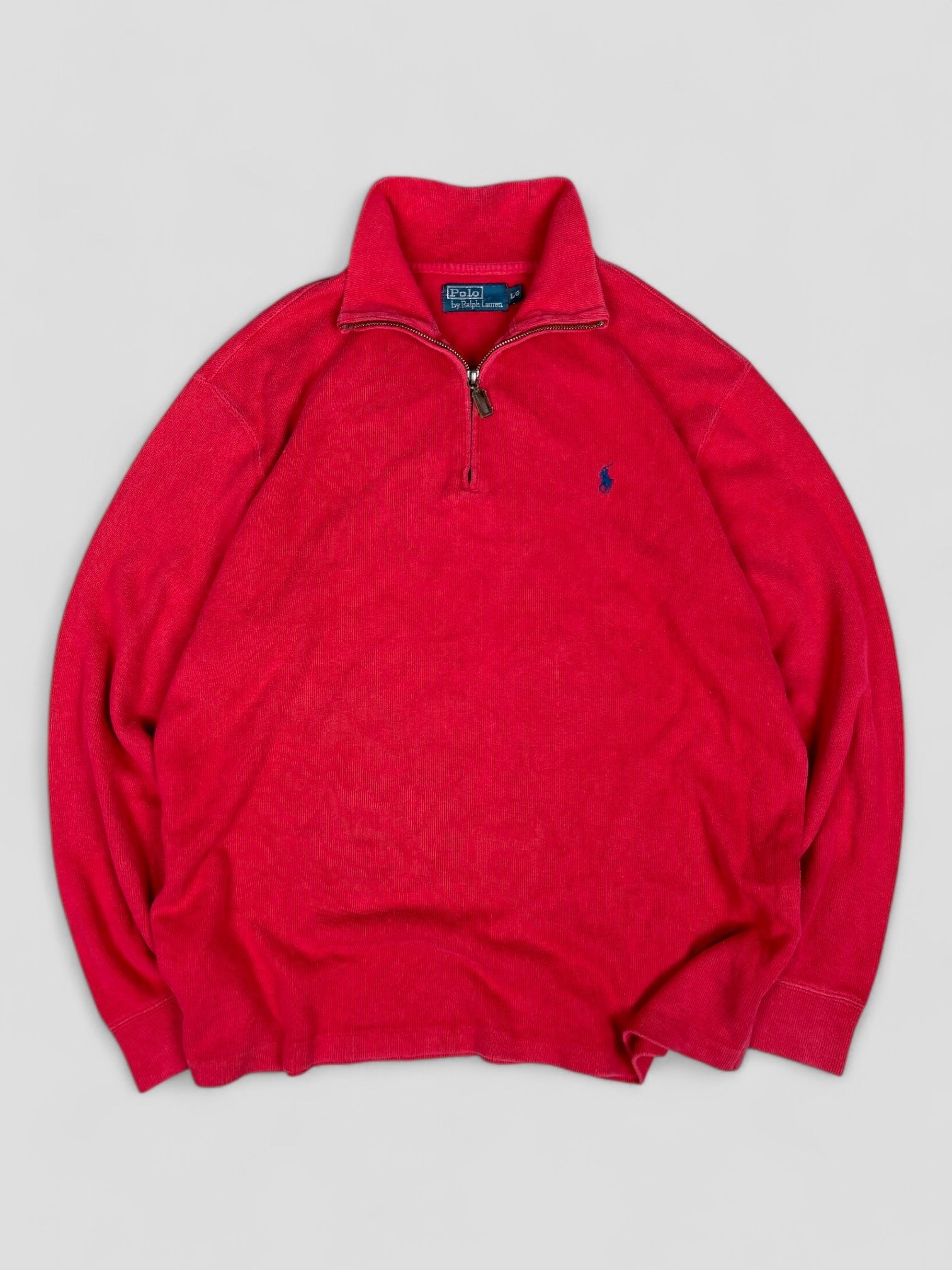 Polo Ralph Lauren zip sweater red L SANZVintage Vintage Designer Fashion