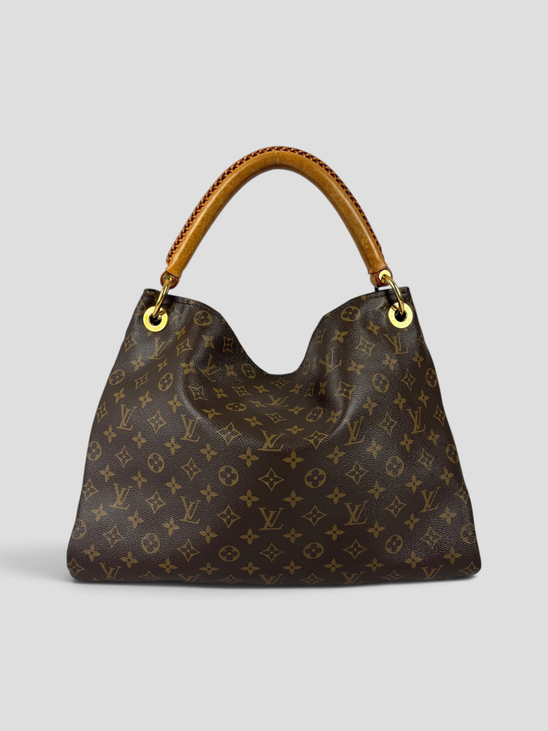 Louis Vuitton Monogram Artsy MM Shoulder Bag aus Monogram-Canvas in Braun, Vorderansicht