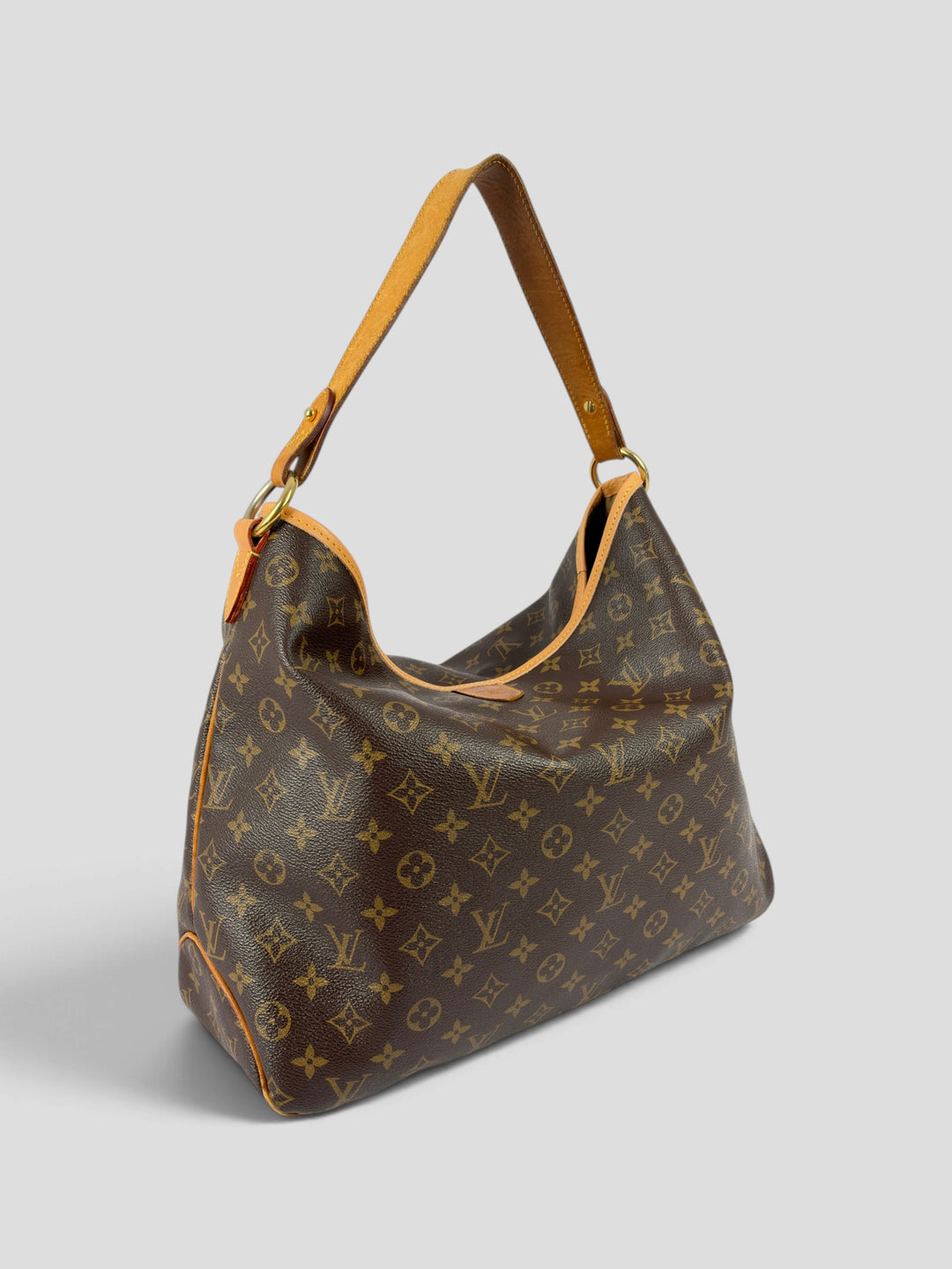 Louis Vuitton Monogram Delightful MM Shoulder Bag aus Monogram Canvas in Braun/Ebenholz, Vorderansicht
