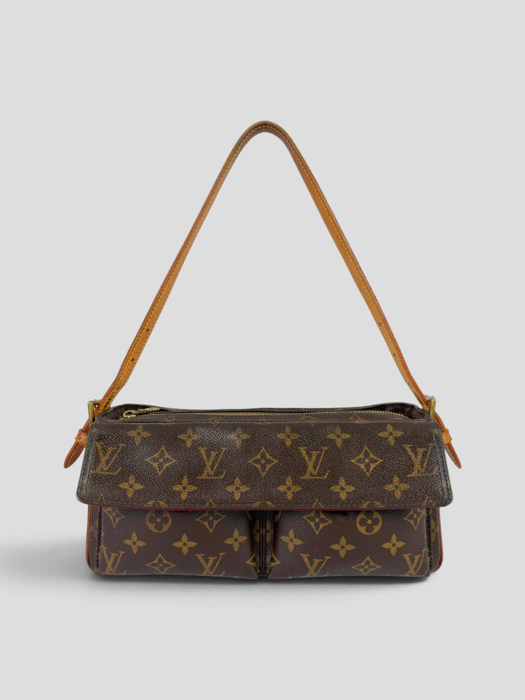 Louis Vuitton Monogram Viva Cité PM Shoulder Bag aus Monogram-Canvas in Braun, Vorderansicht