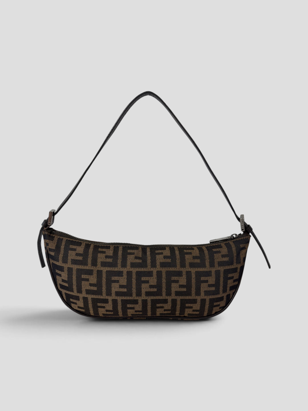 Fendi Zucca Canvas Half Moon Shoulder Bag