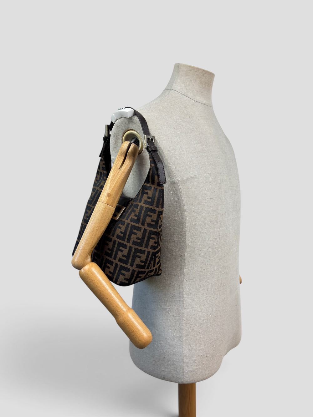 Fendi Zucca Canvas Hobo Shoulder Bag
