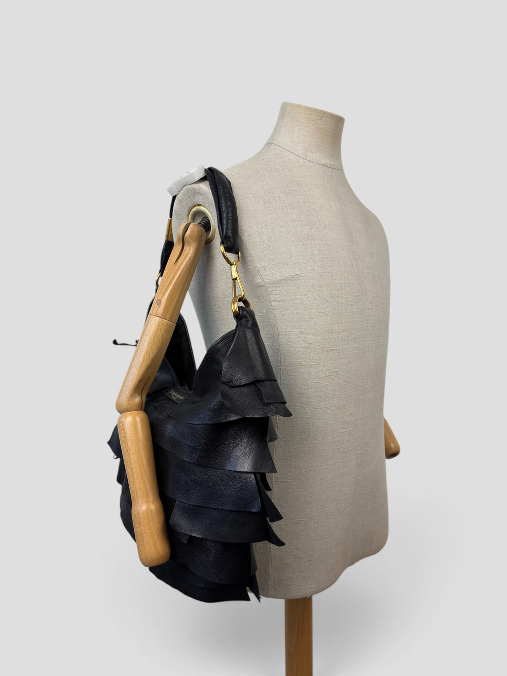 Yves Saint Laurent Saint Tropez Ruffle Hobo Shoulder Bag