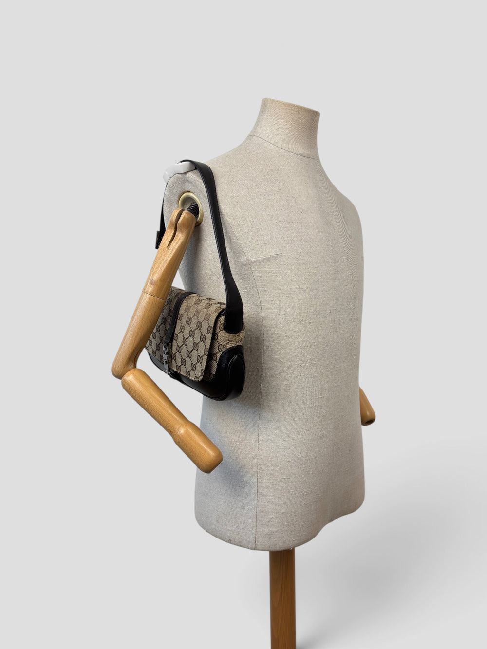 Gucci Jackie GG Canvas Flap Shoulder Bag