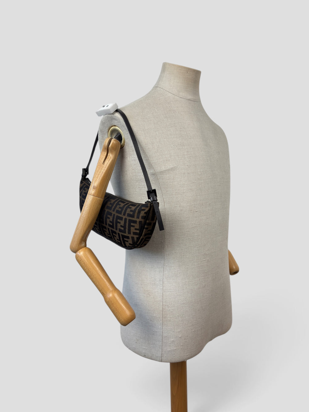 Fendi Zucca Canvas Half Moon Shoulder Bag
