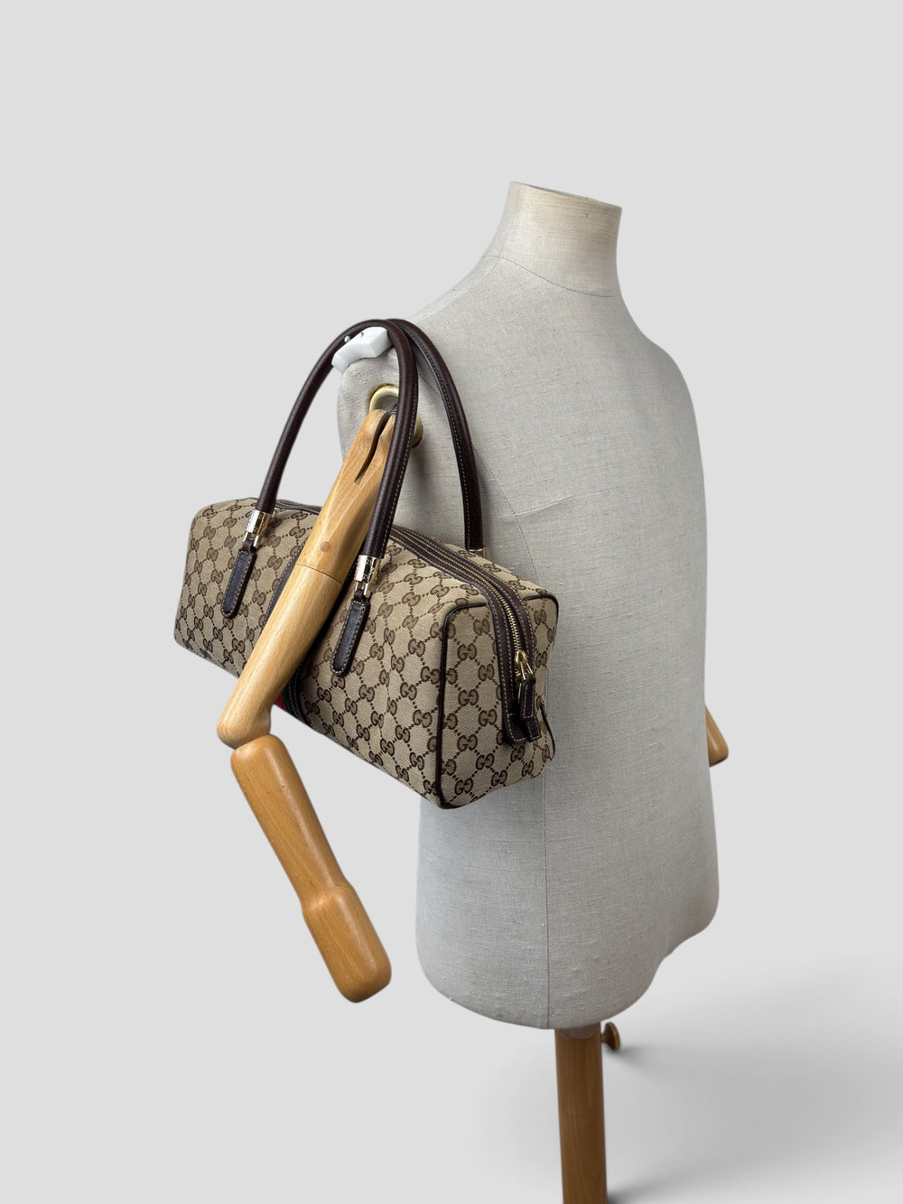 Gucci Vintage Web GG Canvas Boston Shoulder Bag