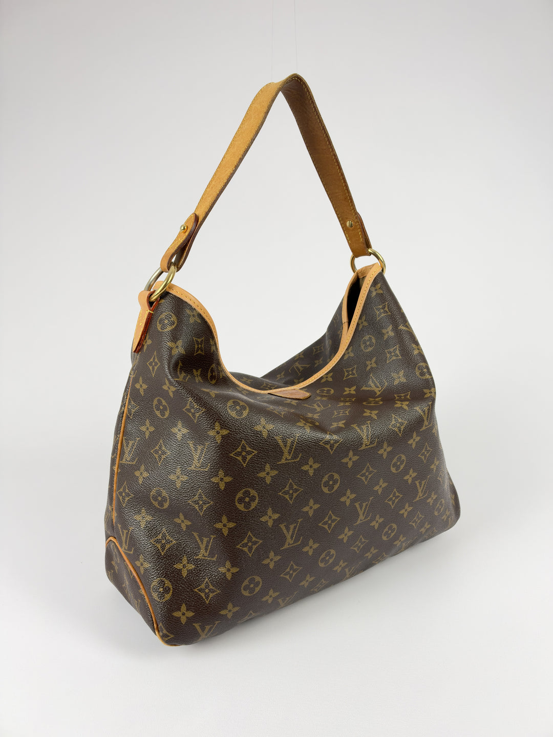 Louis Vuitton Monogram Delightful MM Shoulder Bag in Braun/Ebenholz, Vorderansicht im Originalfoto
