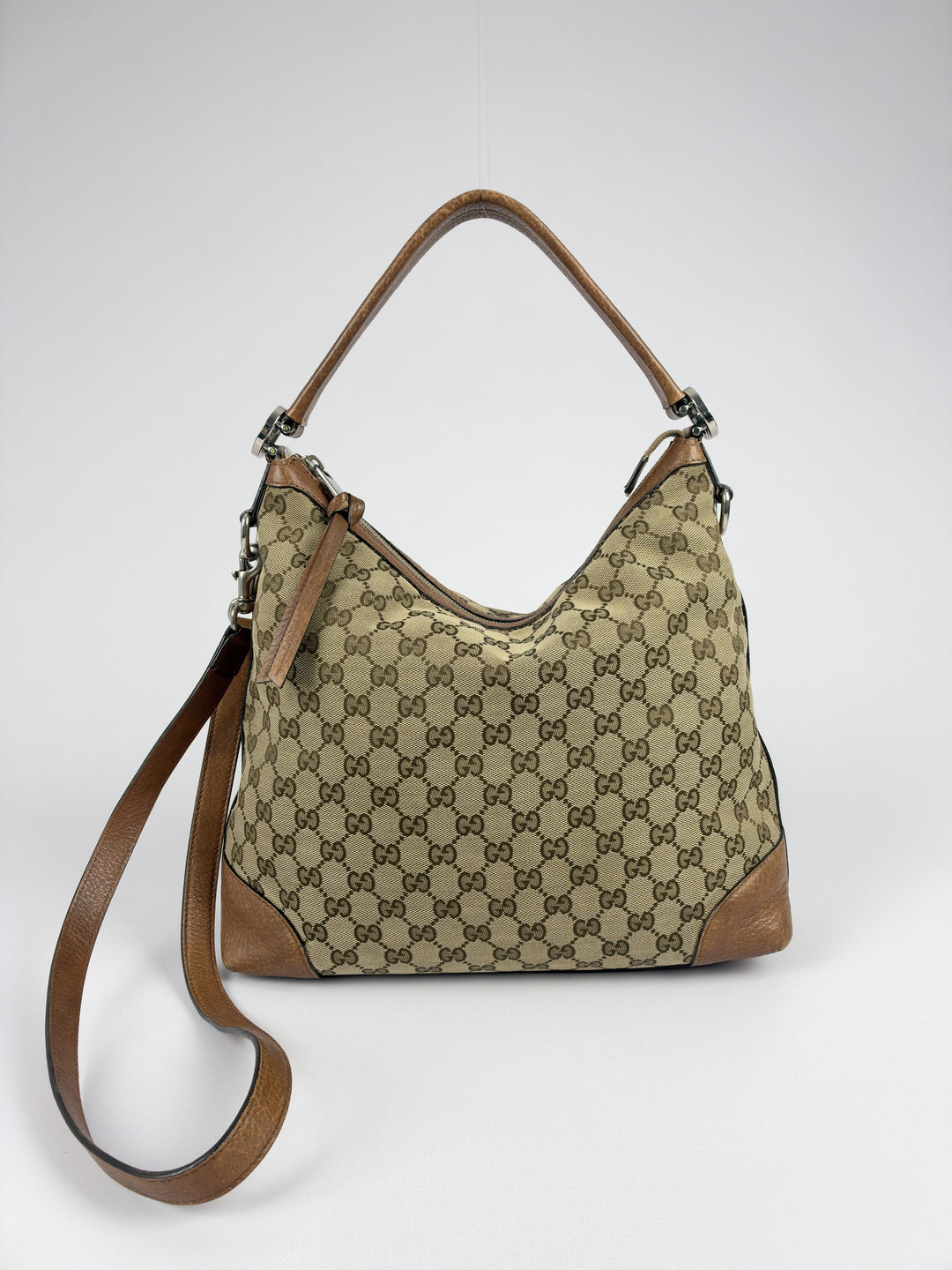 Gucci Miss GG Hobo Shoulder Bag in Beige/Ebenholz, Detailansicht 1