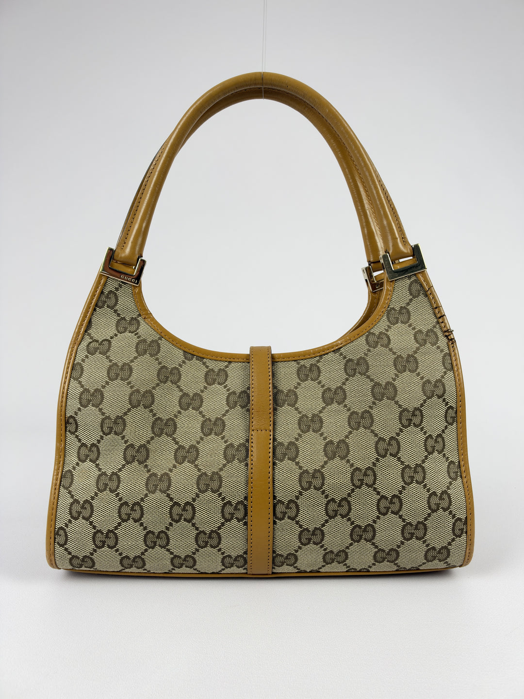 Gucci GG Canvas Jackie Shoulder Bag in Beige/Ebenholz, Detailansicht 2