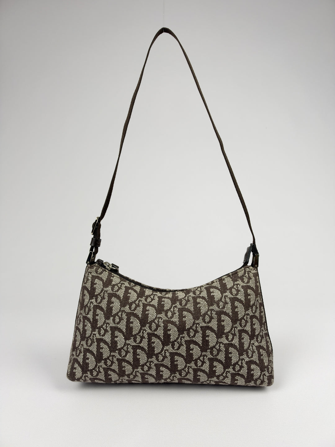 Dior Trotter Canvas Pochette Shoulder Bag in Braun/Beige, Detailansicht 3