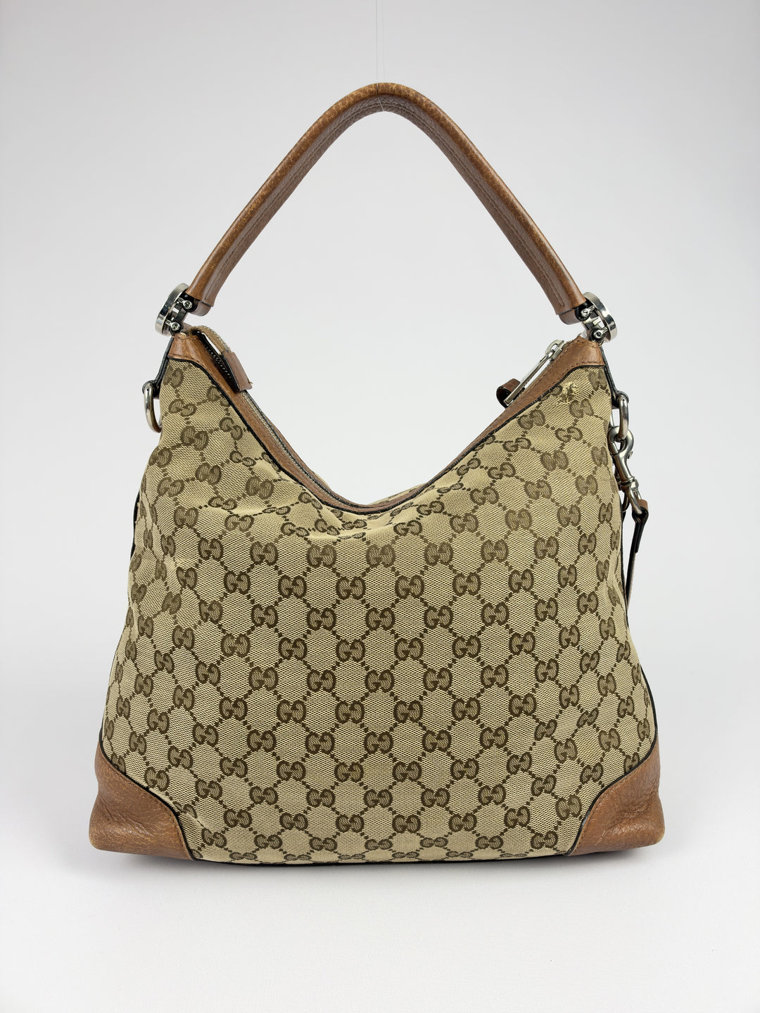 Gucci Miss GG Hobo Shoulder Bag in Beige/Ebenholz, Detailansicht 3