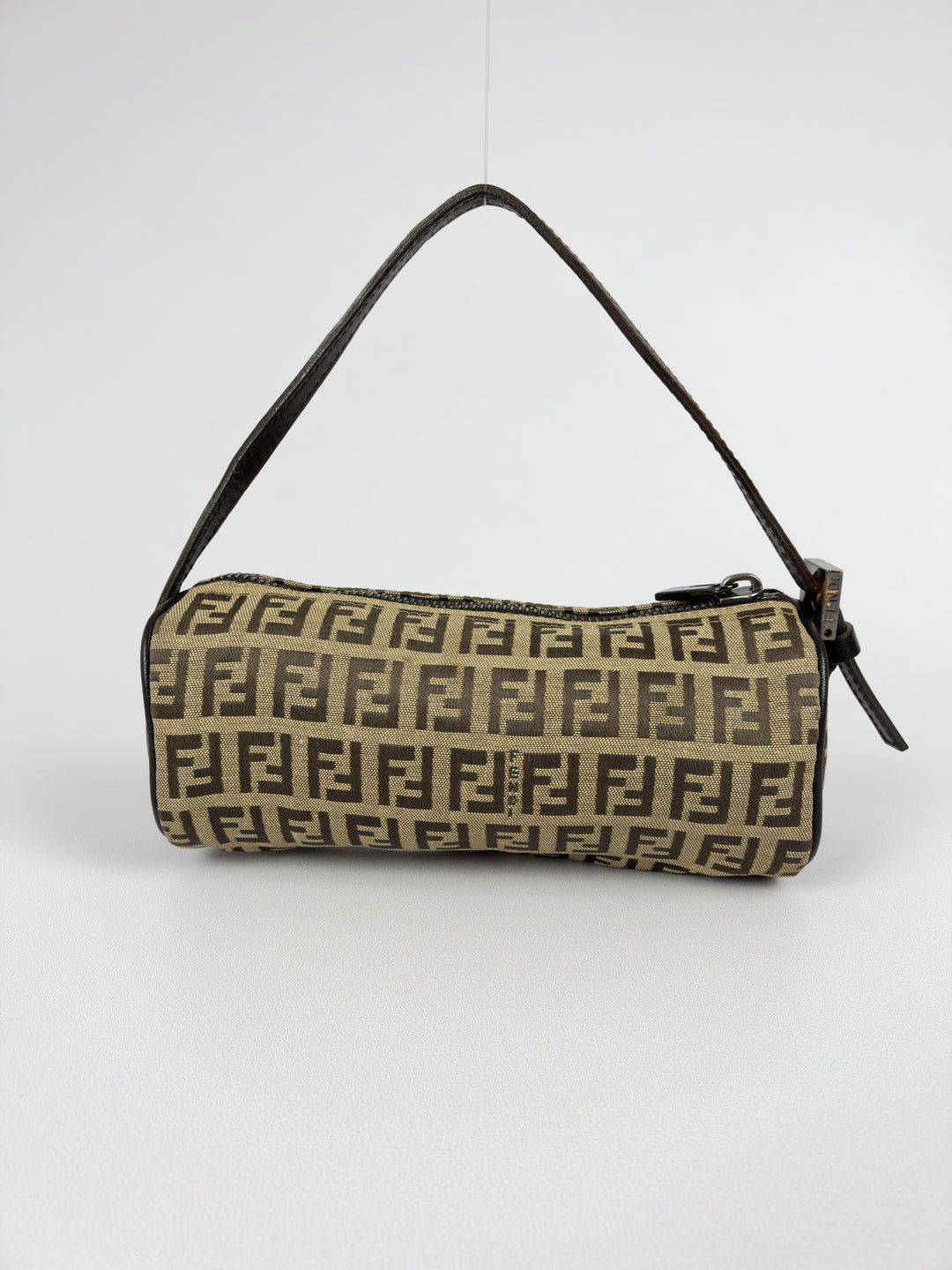 Fendi Zucchino Mini Cylinder Bag in Beige/Braun, Detailansicht 3