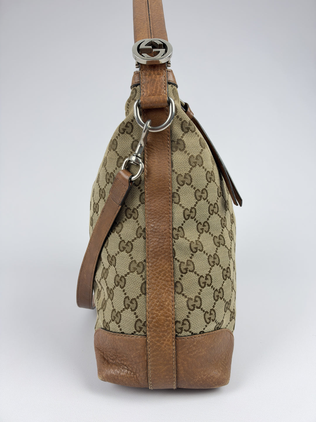 Gucci Miss GG Hobo Shoulder Bag in Beige/Ebenholz, Detailansicht 5