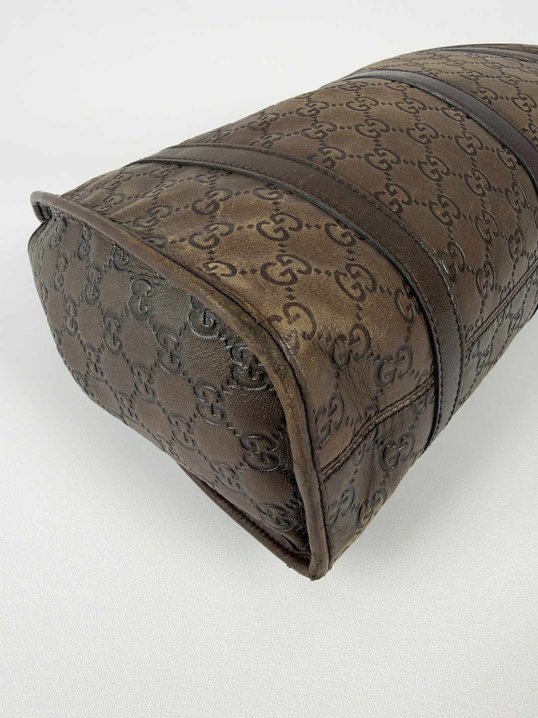 Gucci Guccissima Leather Bardot Hobo Shoulder Bag in Braun, Detailansicht 8
