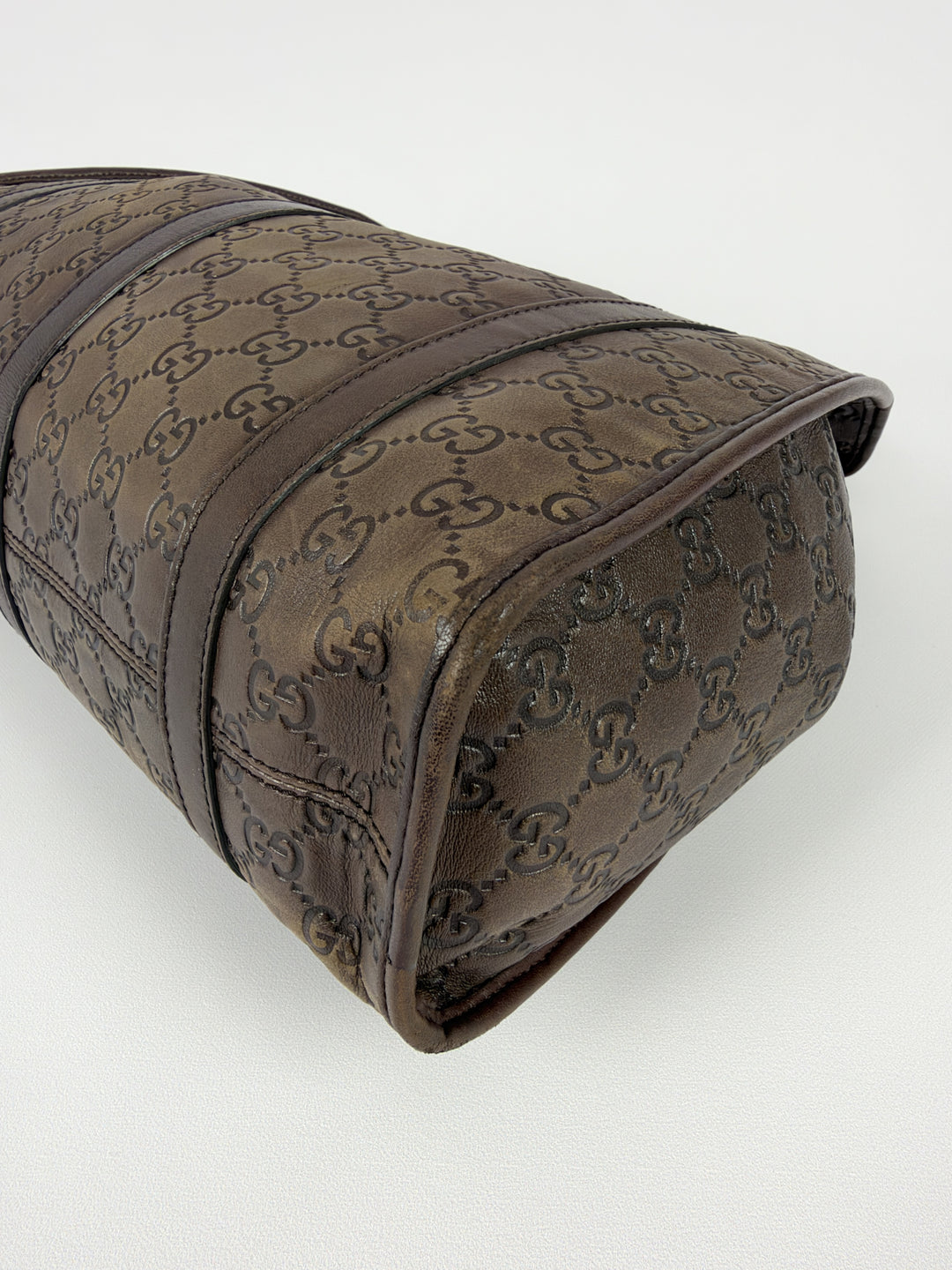 Gucci Guccissima Leather Bardot Hobo Shoulder Bag in Braun, Detailansicht 9