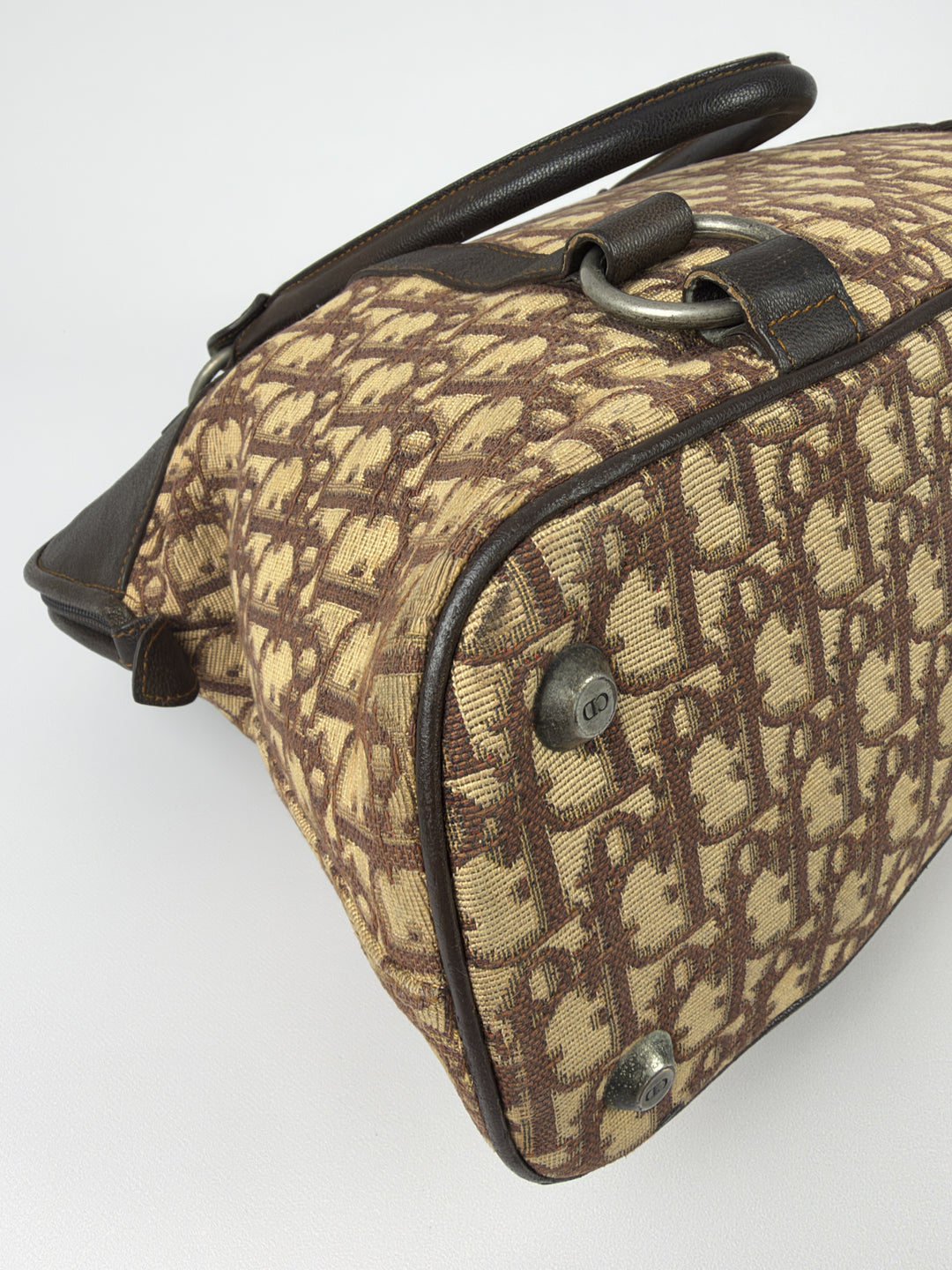 Dior Trotter Canvas CD Plaque Dome Shoulder Bag in Beige/Braun, Detailansicht 10