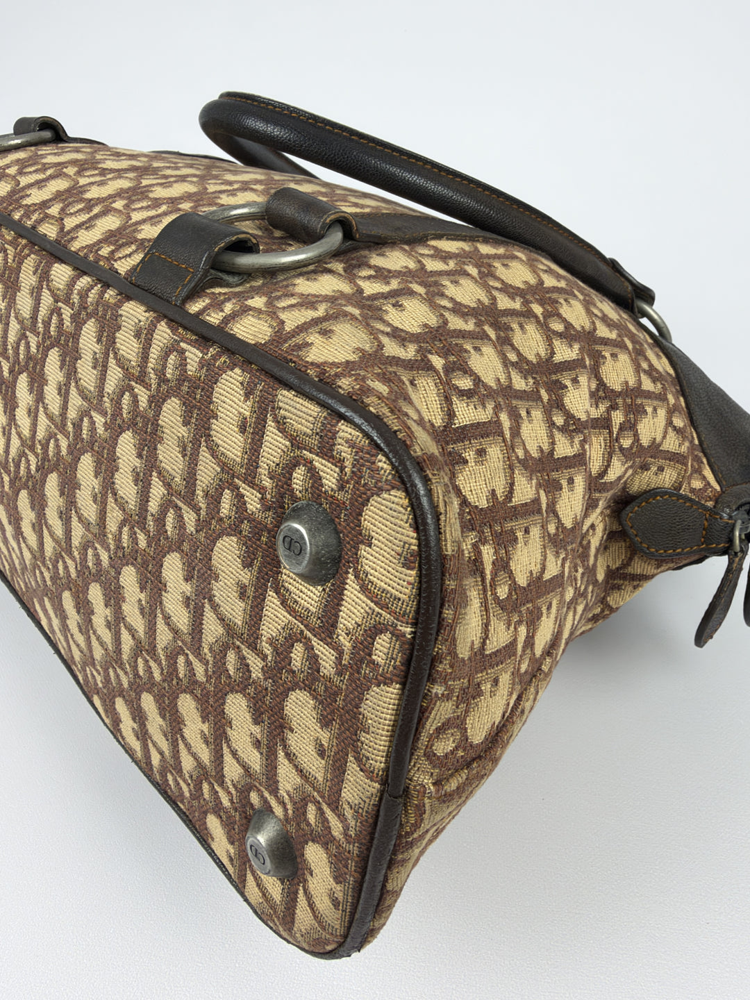 Dior Trotter Canvas CD Plaque Dome Shoulder Bag in Beige/Braun, Detailansicht 11