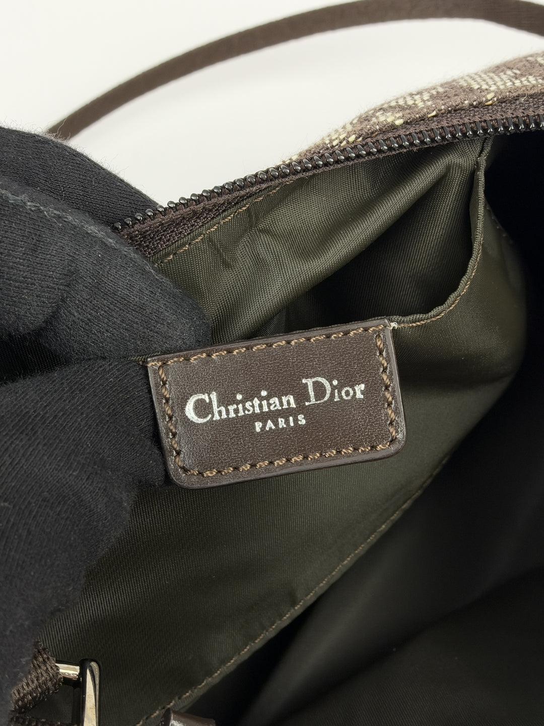 Dior Trotter Canvas Pochette Shoulder Bag in Braun/Beige, Detailansicht 14