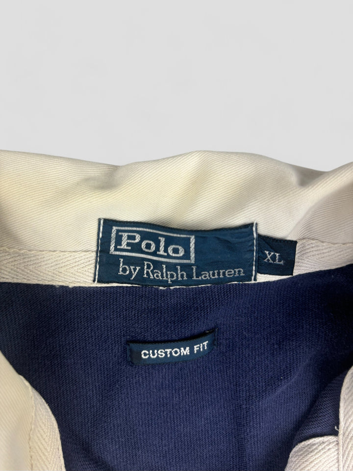 Blue Polo Ralph Lauren Rugby Shirt, vintage polo shirt blue