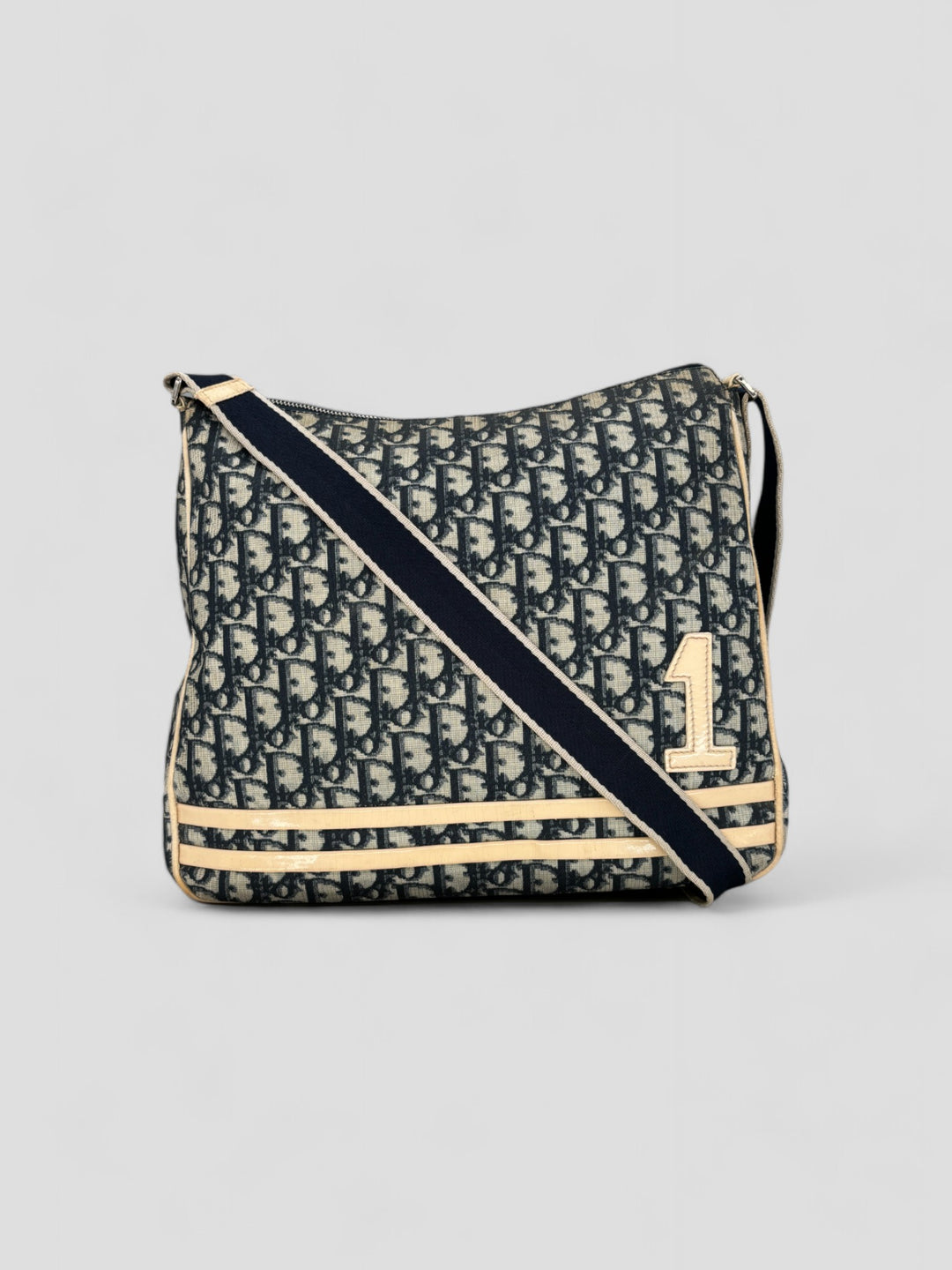 Christian Dior Trotter Canvas Umhängetasche in grau für Herren, second hand dior crossbodybag grey men