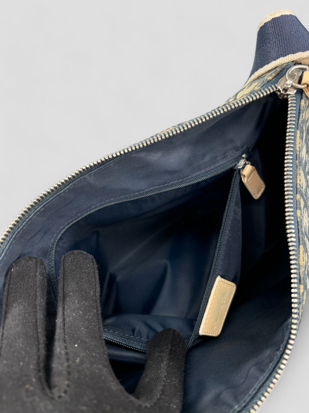 Christian Dior Trotter Canvas Umhängetasche in grau für Herren, second hand dior crossbodybag grey men
