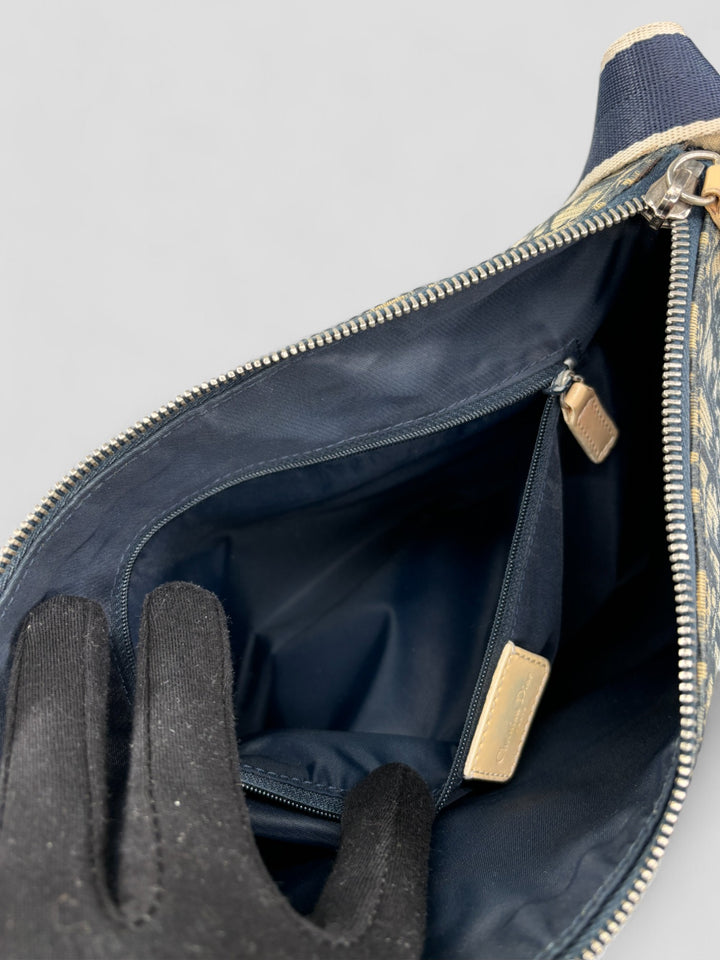 Christian Dior Trotter Canvas Umhängetasche in grau für Herren, second hand dior crossbodybag grey men