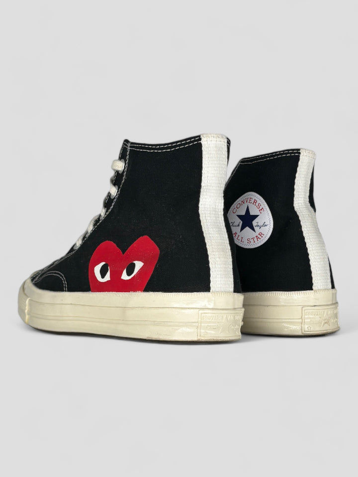Comme des Garcons Play x Converse Schuh in schwarz, second hand sneaker black