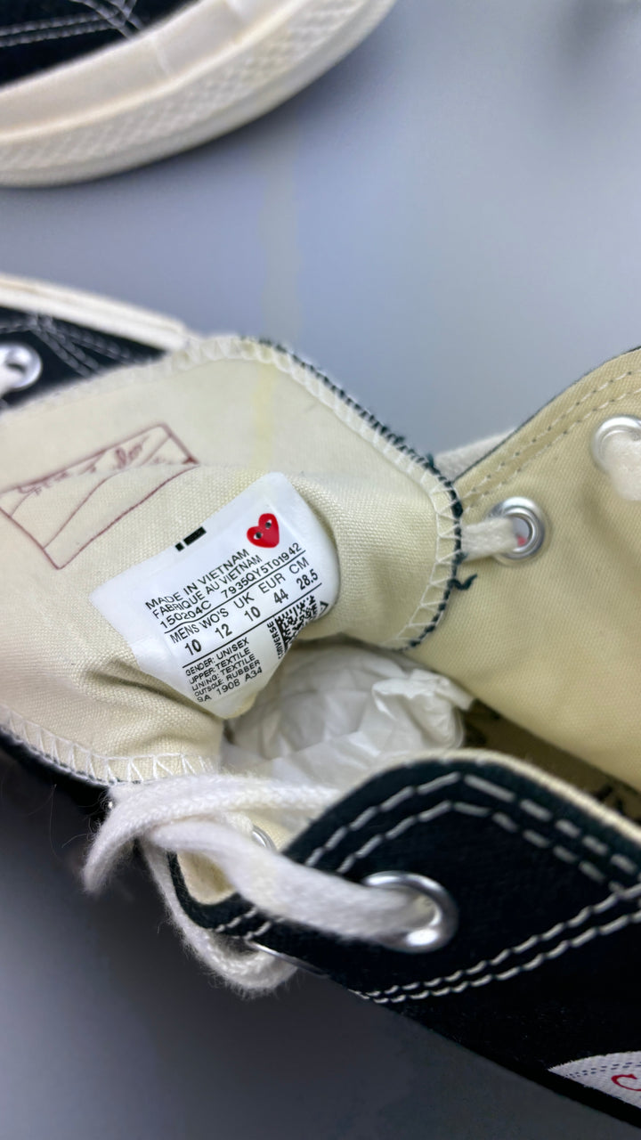Comme des Garcons Play x Converse Schuh in schwarz, second hand sneaker black