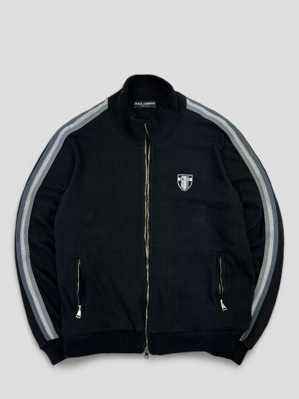 D&amp;G Archive Calcio Pullover schwarz Herren, second hand dolce gabbana sweater black men