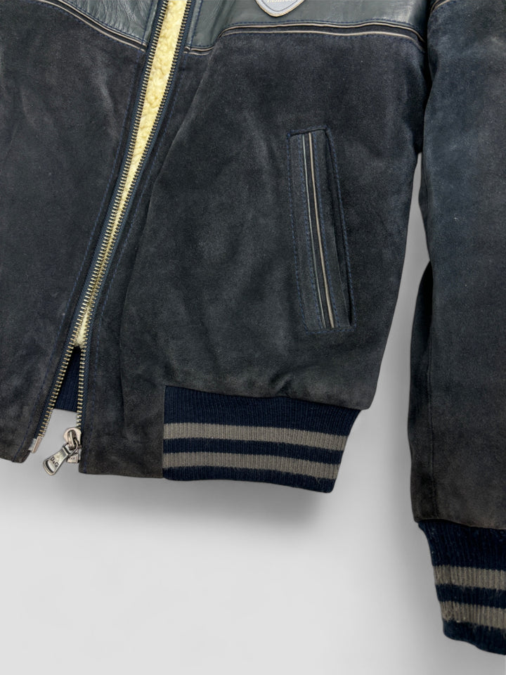 D und G Archive 1996 Logo Patch Bomberjacke Herren grau, grey second hand dolce gabbana bomberjacket