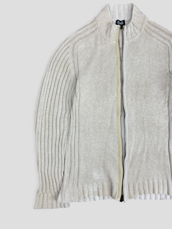 D und G Vintage Full-Zip Strickjacke in Beige für Herren, second hand knit dolce gabbana men beige