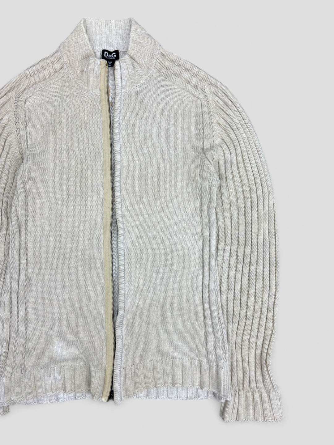 D und G Vintage Full-Zip Strickjacke in Beige für Herren, second hand knit dolce gabbana men beige