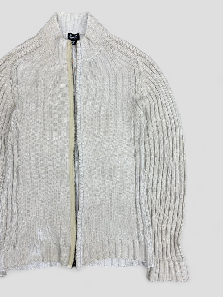 D und G Vintage Full-Zip Strickjacke in Beige für Herren, second hand knit dolce gabbana men beige