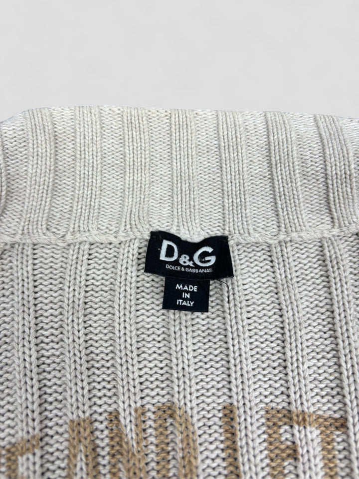 D und G Vintage Full-Zip Strickjacke in Beige für Herren, second hand knit dolce gabbana men beige