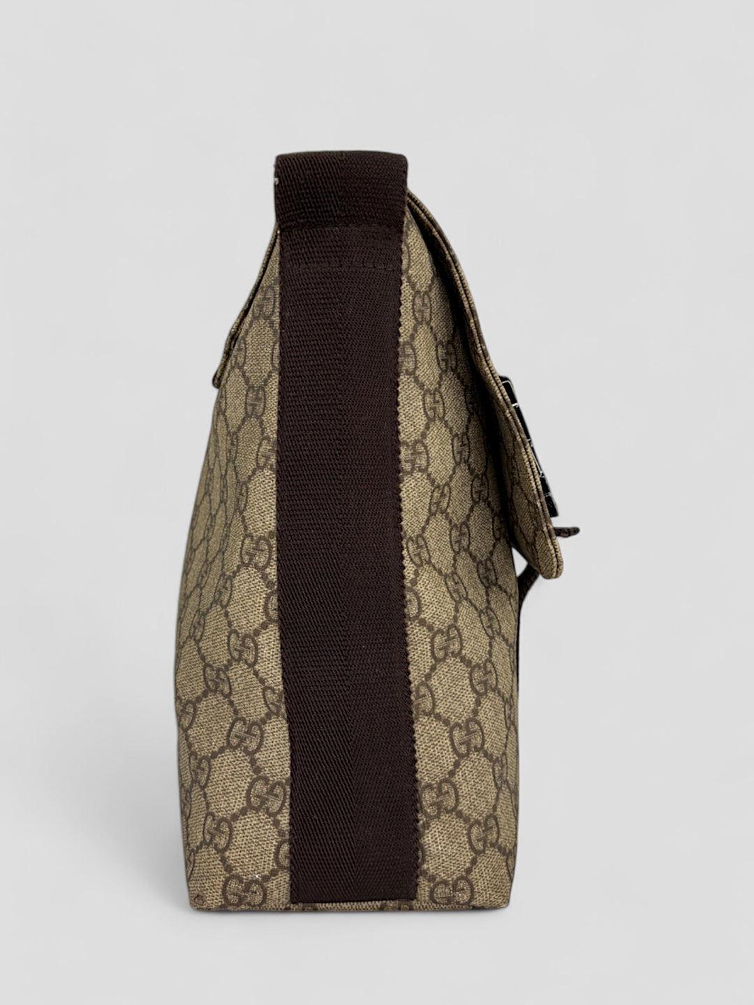 Gucci Double Clip Umhaengetasche aus Monogramm-Canvas mit Clip-Verschlüssen und verstellbarem Schultergurt