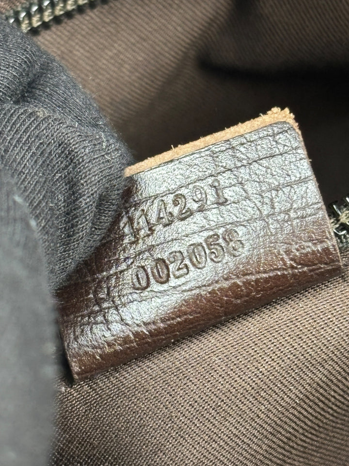 Gucci Herren Sidebag aus GG-Canvas mit braunen Lederdetails und verstellbarem Schultergurt