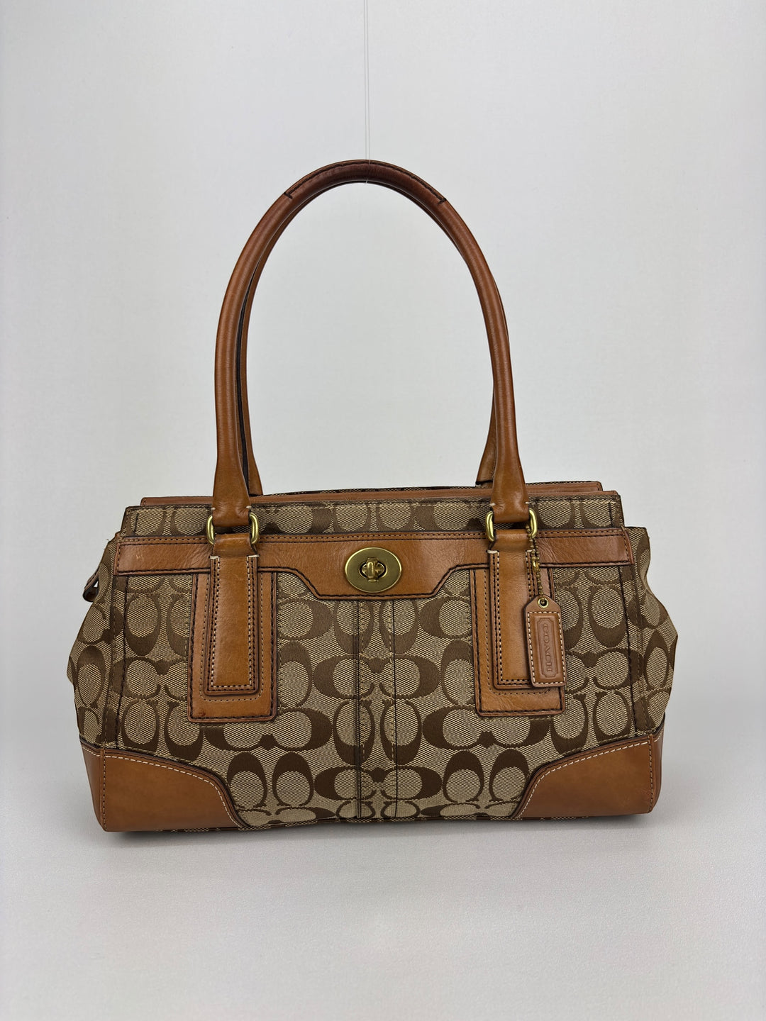 Coach Signature Turnlock Satchel Shoulder-Bag