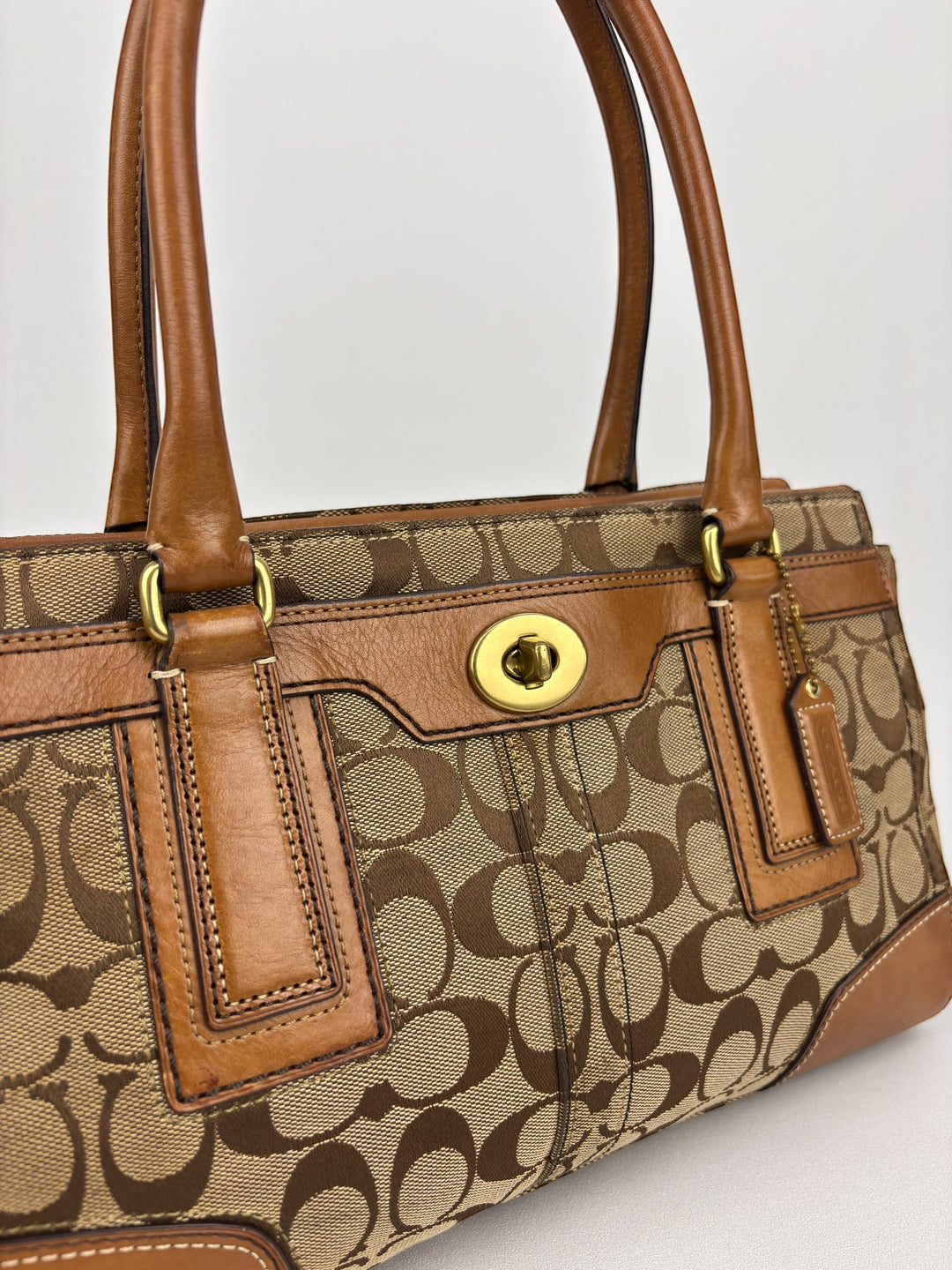 Coach Signature Turnlock Satchel Shoulder-Bag