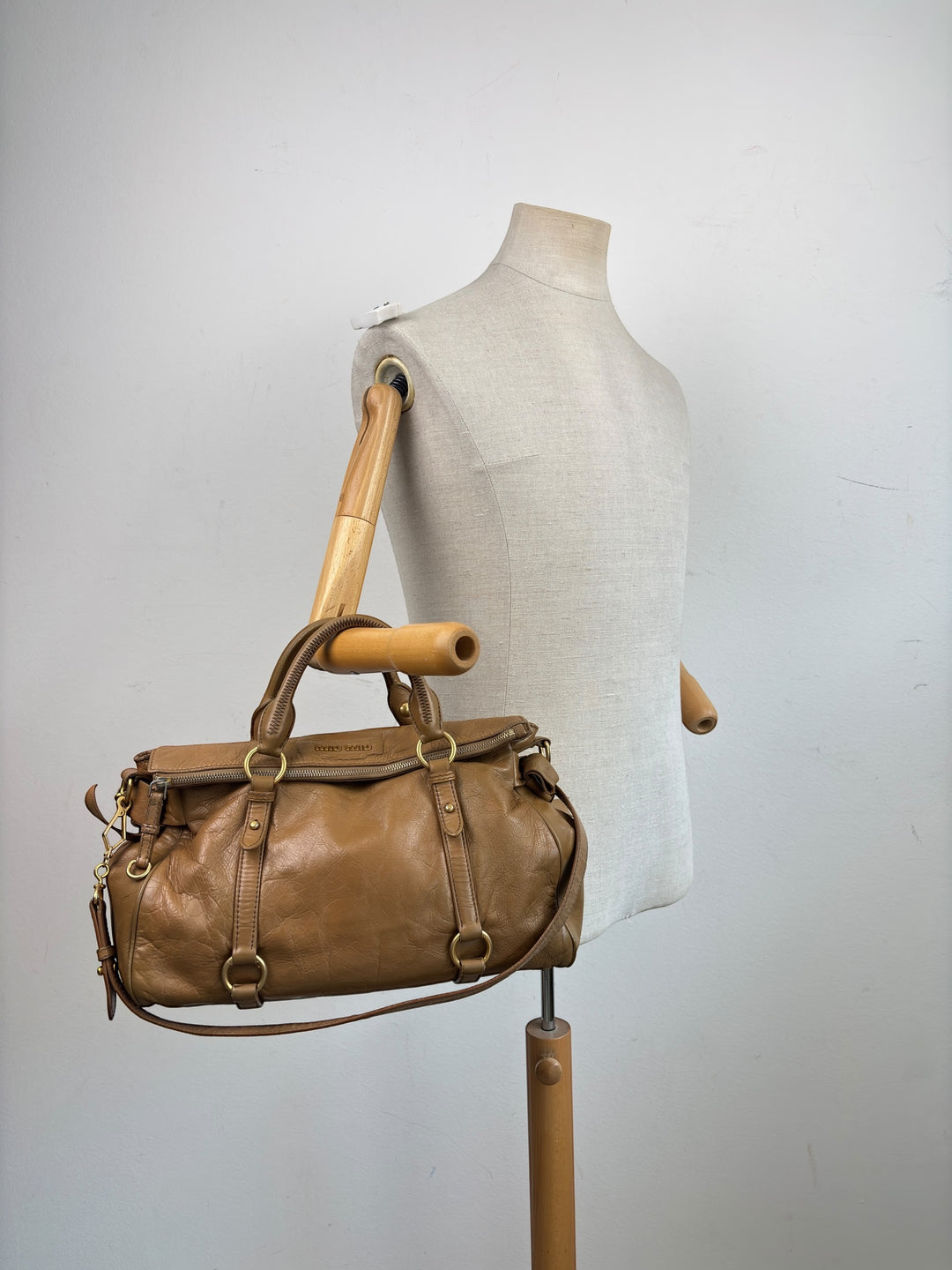 Miu Miu Vitello Lux Bow Bauletto Handbag