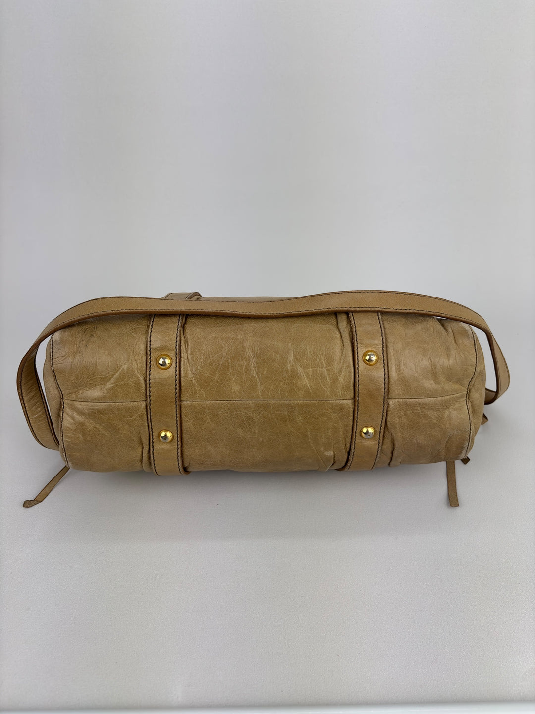 Miu Miu Vitello Lux Gathered Satchel Shoulder-Bag