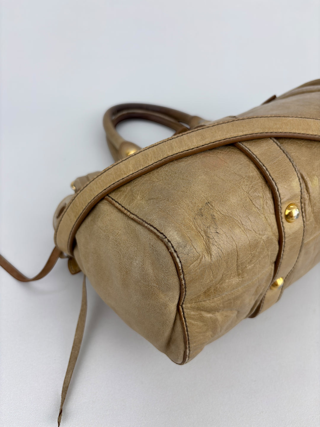 Miu Miu Vitello Lux Gathered Satchel Shoulder-Bag