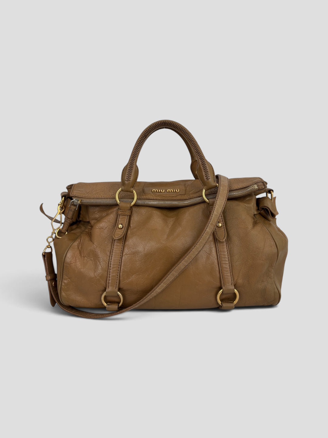 Miu Miu Vitello Lux Bow Bauletto Handbag