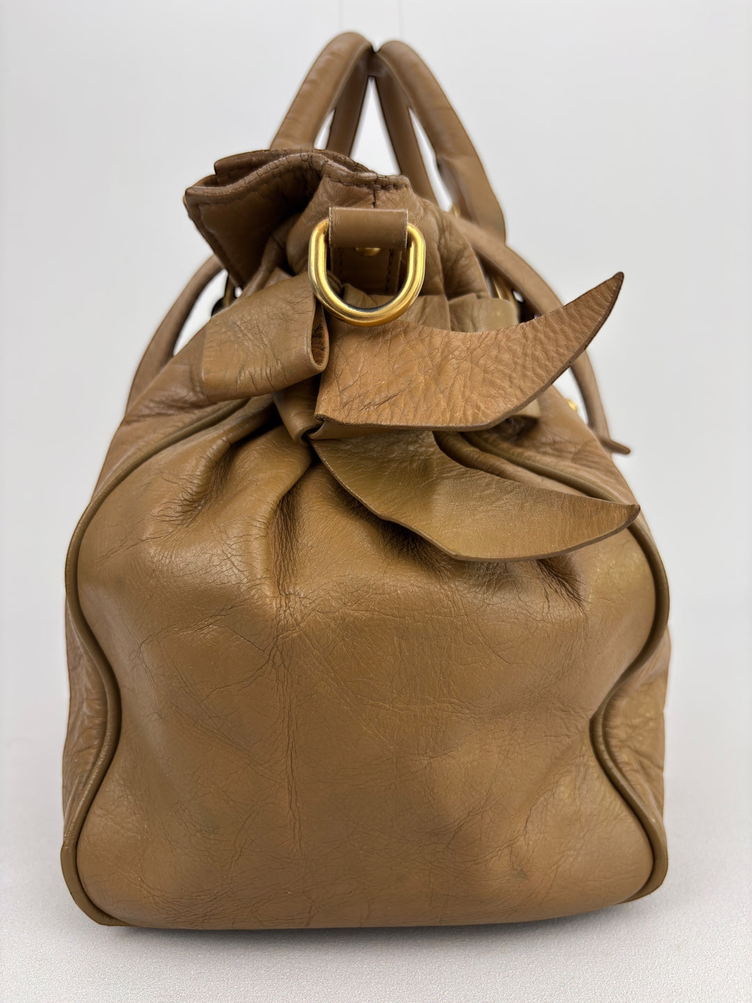 Miu Miu Vitello Lux Bow Bauletto Handbag