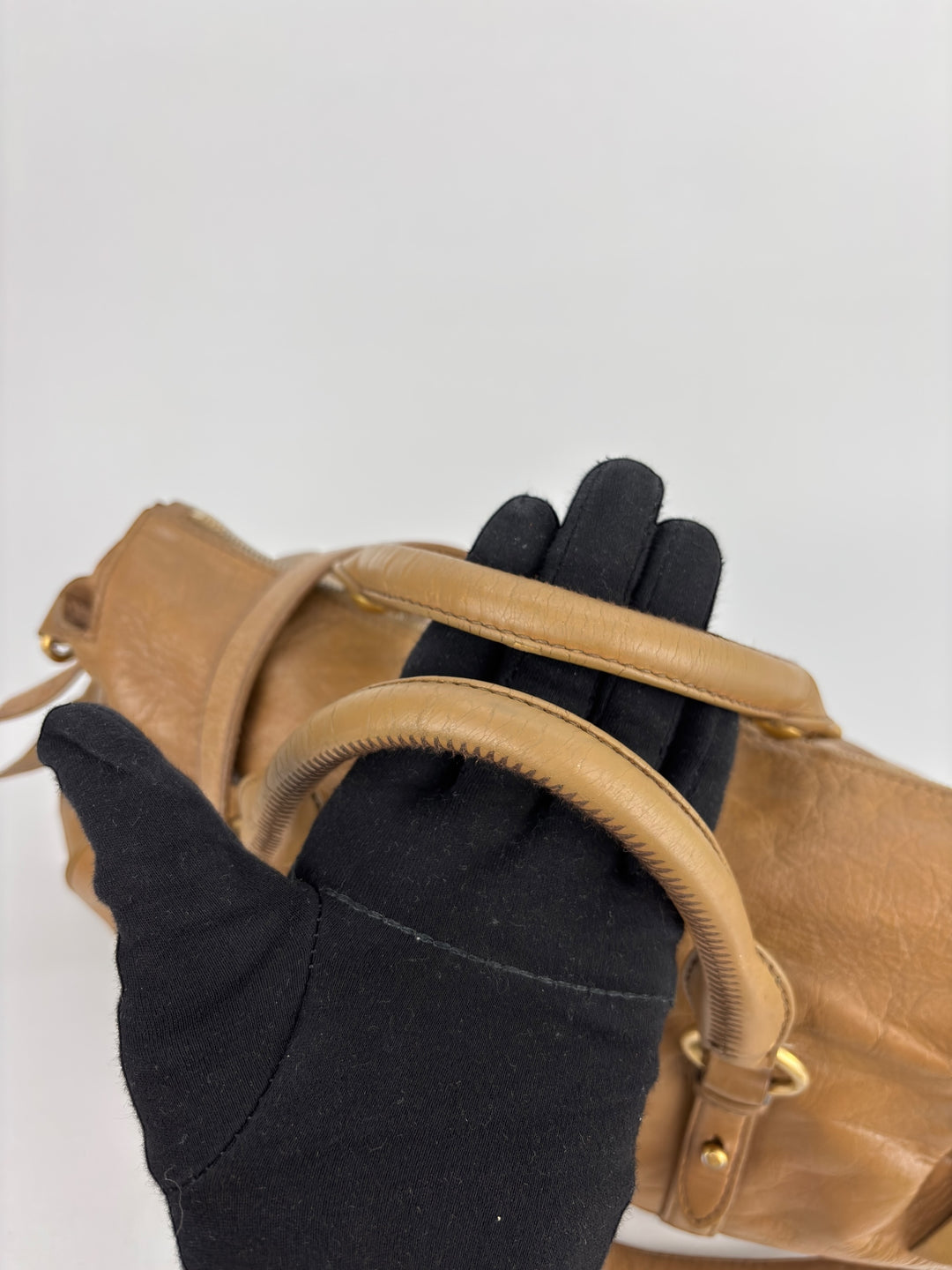 Miu Miu Vitello Lux Bow Bauletto Handbag