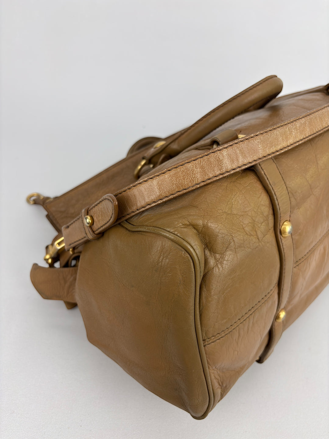Miu Miu Vitello Lux Bow Bauletto Handbag