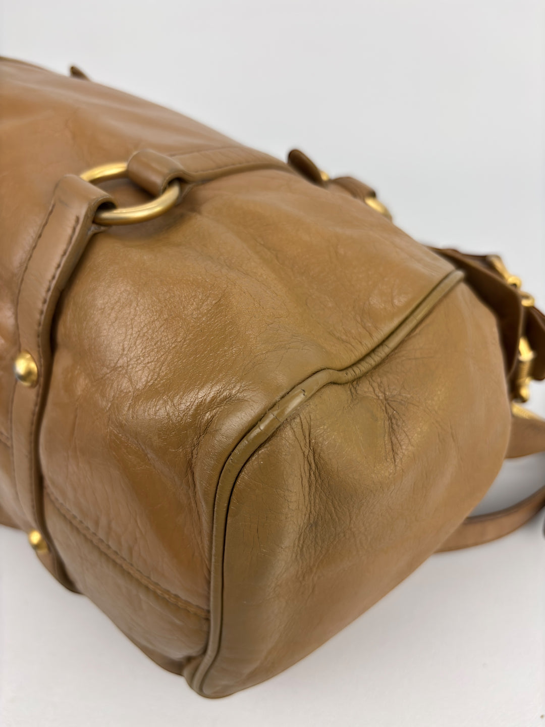Miu Miu Vitello Lux Bow Bauletto Handbag