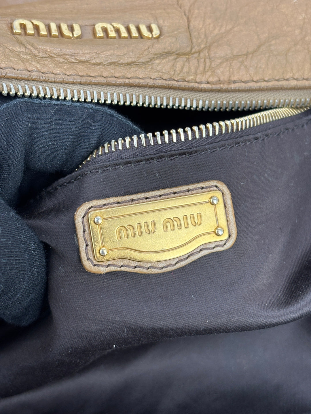 Miu Miu Vitello Lux Bow Bauletto Handbag