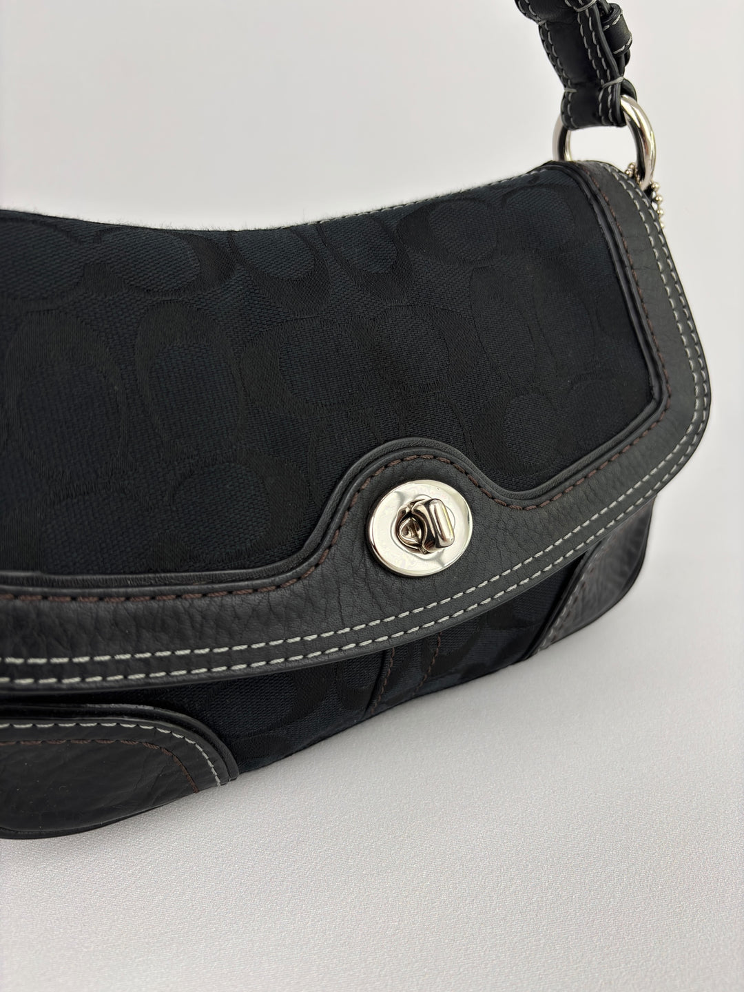 Coach Signature Turnlock Flap Shoulder Bag