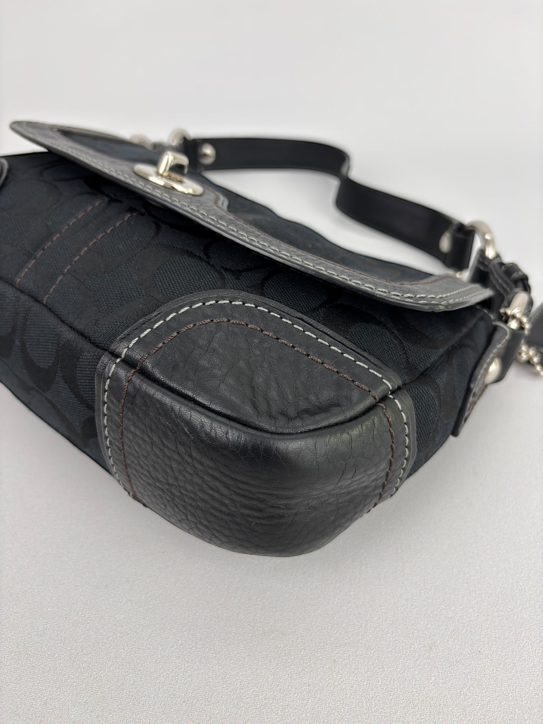 Coach Signature Turnlock Flap Shoulder Bag