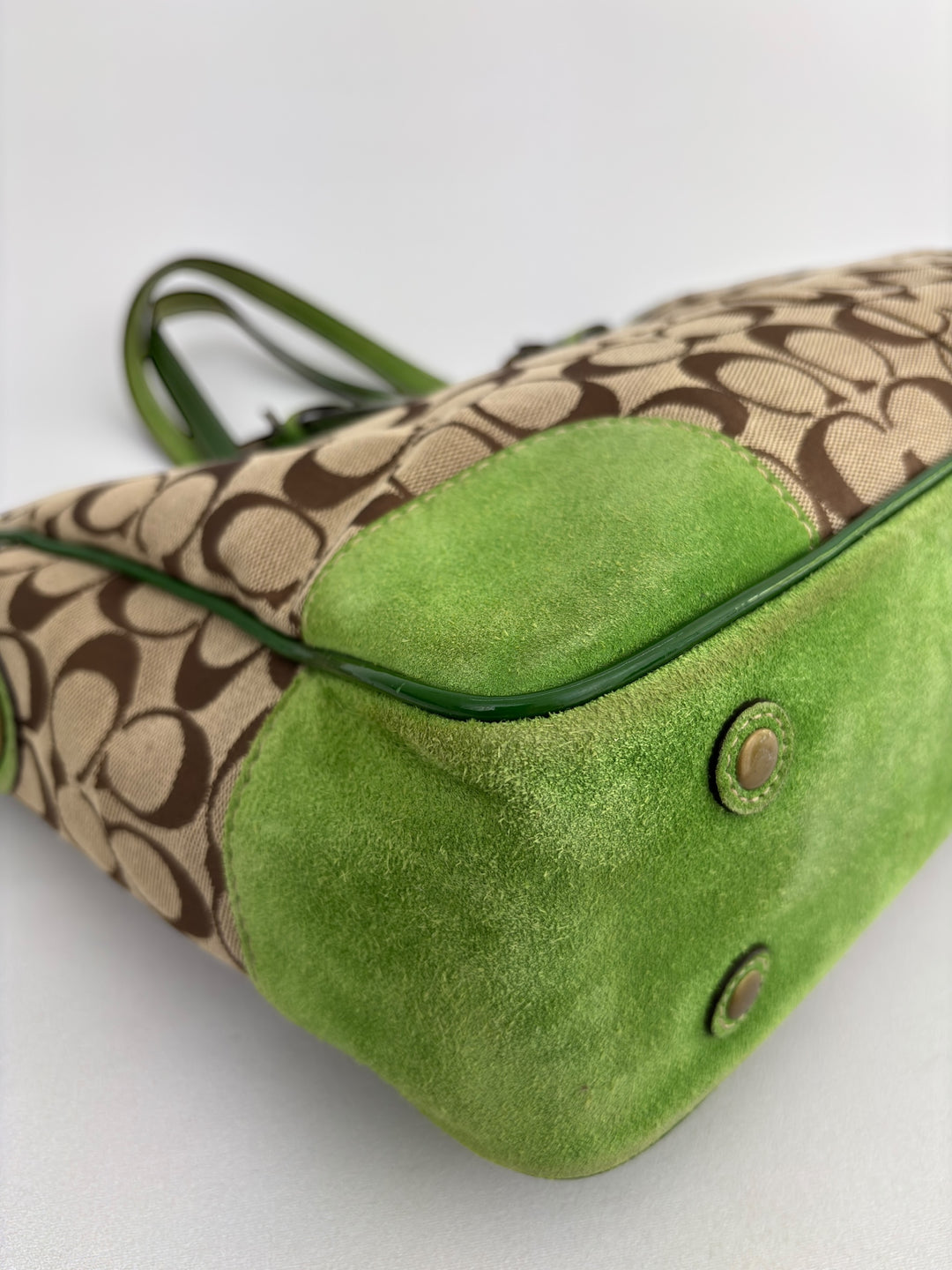 Coach Signature Stripe Wildleather-Tote / Shoulder-Bag